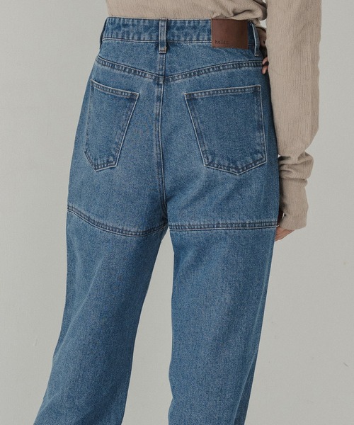 hellam(へラム)の「シームステッチデザインパンツ(デニムパンツ・レディース・ブルー/ブラック・SMALL/MEDIUM)」の6枚目の写真