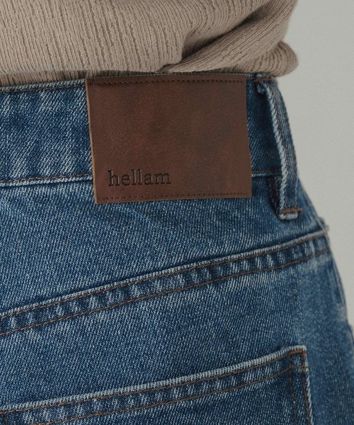 hellam(へラム)の「シームステッチデザインパンツ(デニムパンツ・レディース・ブルー/ブラック・SMALL/MEDIUM)」の5枚目の写真