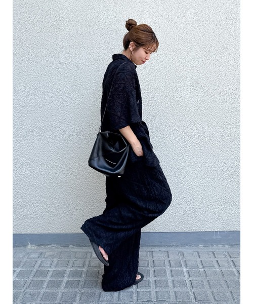 Ungrid（アングリッド）の「起毛エンブロイダリーハーフスリーブシャツ（シャツ/ブラウス・レディース・レッド/ブラック/オフホワイト・FREE）」の5枚目の写真