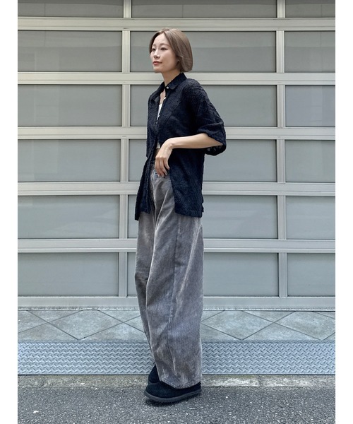 Ungrid（アングリッド）の「起毛エンブロイダリーハーフスリーブシャツ（シャツ/ブラウス・レディース・レッド/ブラック/オフホワイト・FREE）」の10枚目の写真