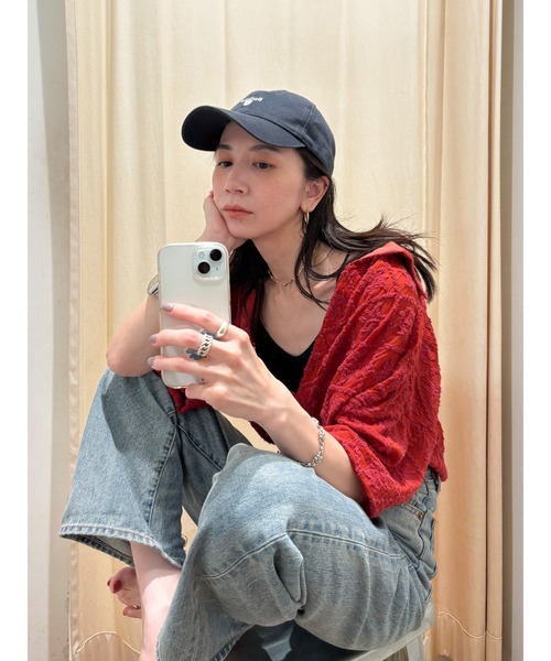 Ungrid（アングリッド）の「起毛エンブロイダリーハーフスリーブシャツ（シャツ/ブラウス・レディース・レッド/ブラック/オフホワイト・FREE）」の14枚目の写真