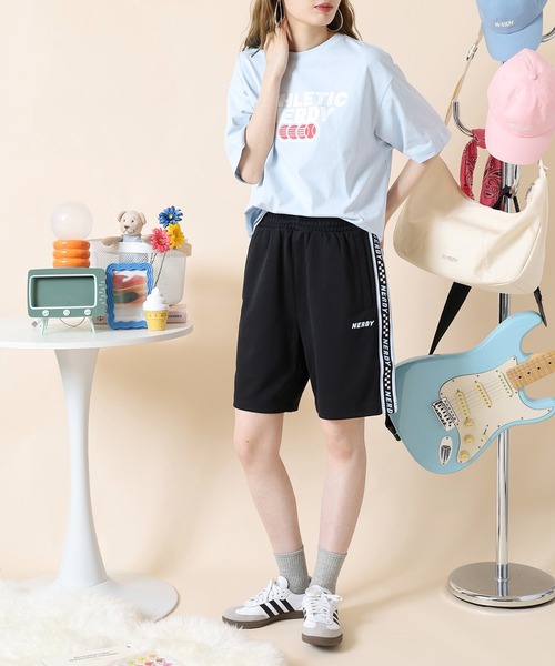 NERDY(ノルディ)の「チェッカーボードテープトラックハーフパンツ(その他パンツ・レディース・ブラック/イエロー/ホワイト・M/L/S)」の8枚目の写真