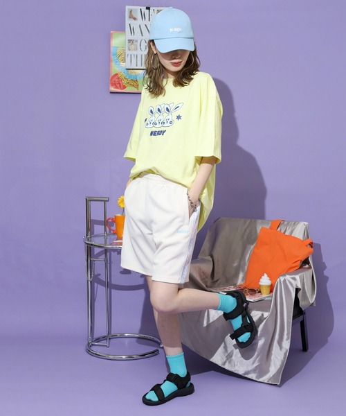 NERDY(ノルディ)の「チェッカーボードテープトラックハーフパンツ(その他パンツ・レディース・ブラック/イエロー/ホワイト・M/L/S)」の12枚目の写真