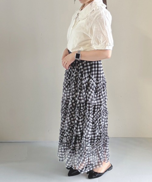 frunco（フランコ）の「【ZOZO限定】ジャカード ピュアコットンブラウス（シャツ/ブラウス・レディース・ブルー/ホワイト・ONE SIZE）」の12枚目の写真