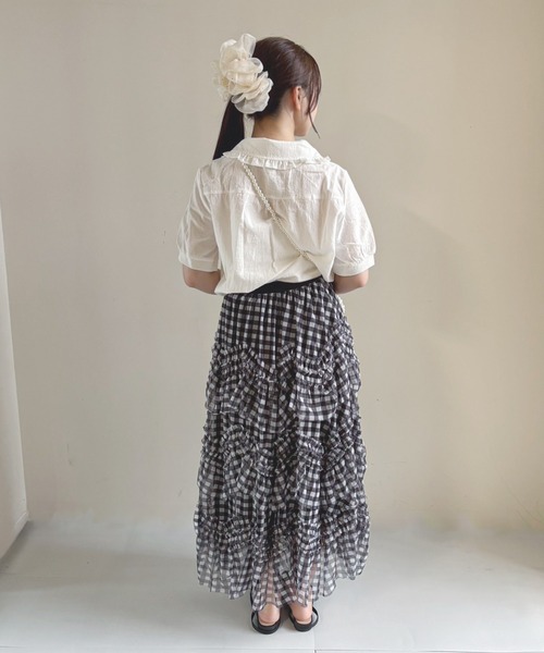 frunco（フランコ）の「【ZOZO限定】ジャカード ピュアコットンブラウス（シャツ/ブラウス・レディース・ブルー/ホワイト・ONE SIZE）」の14枚目の写真