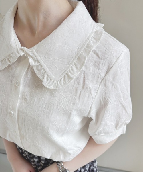 frunco（フランコ）の「【ZOZO限定】ジャカード ピュアコットンブラウス（シャツ/ブラウス・レディース・ブルー/ホワイト・ONE SIZE）」の19枚目の写真