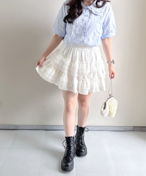 frunco（フランコ）の「【ZOZO限定】ジャカード ピュアコットンブラウス（シャツ/ブラウス・レディース・ブルー/ホワイト・ONE SIZE）」の22枚目の写真