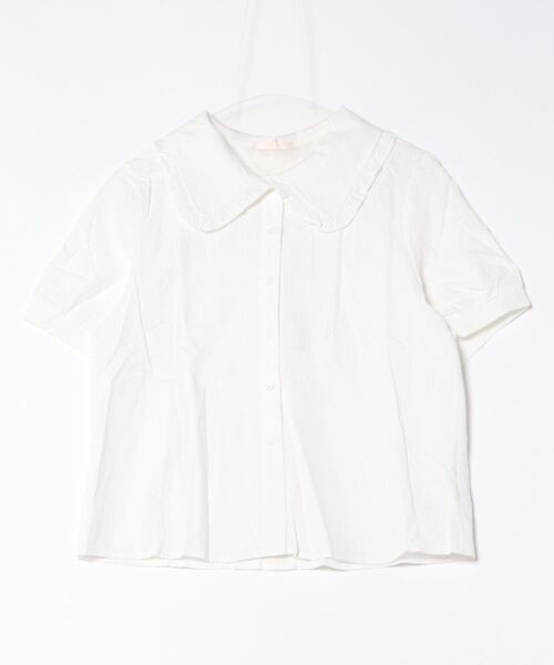 frunco（フランコ）の「【ZOZO限定】ジャカード ピュアコットンブラウス（シャツ/ブラウス・レディース・ブルー/ホワイト・ONE SIZE）」の3枚目の写真