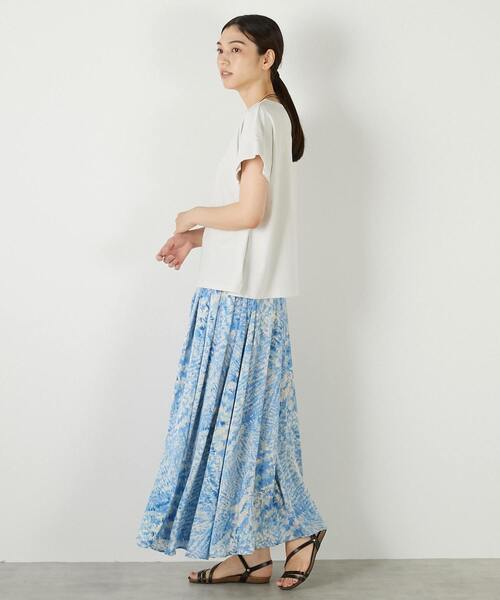 MELROSE claire(メルローズ クレール)の「【接触冷感加工タックデザインフレンチスリーブカットプル】(Tシャツ/カットソー・レディース・ライトグレー/ダークネイビー/イエロー・FREE)」の6枚目の写真