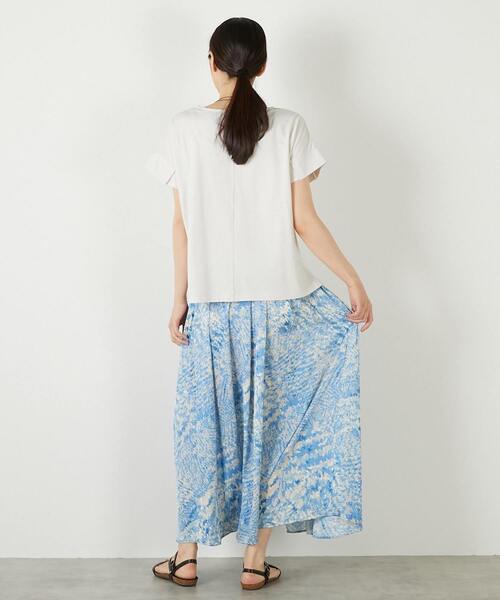 MELROSE claire(メルローズ クレール)の「【接触冷感加工タックデザインフレンチスリーブカットプル】(Tシャツ/カットソー・レディース・ライトグレー/ダークネイビー/イエロー・FREE)」の7枚目の写真