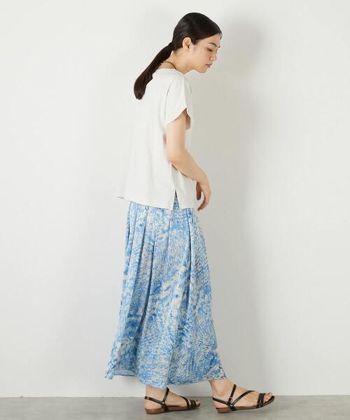 MELROSE claire(メルローズ クレール)の「【接触冷感加工タックデザインフレンチスリーブカットプル】(Tシャツ/カットソー・レディース・ライトグレー/ダークネイビー/イエロー・FREE)」の8枚目の写真