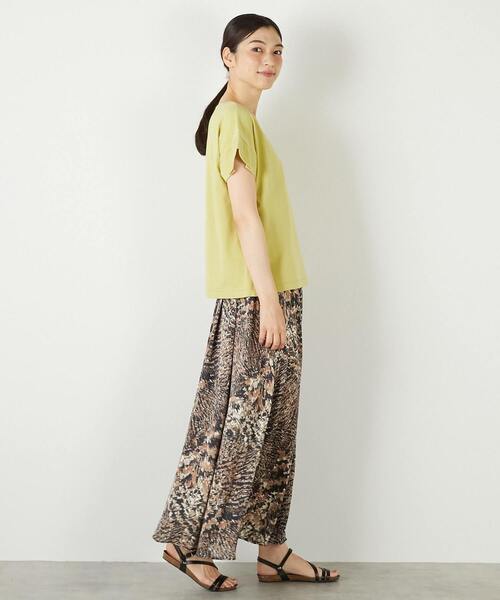 MELROSE claire(メルローズ クレール)の「【接触冷感加工タックデザインフレンチスリーブカットプル】(Tシャツ/カットソー・レディース・ライトグレー/ダークネイビー/イエロー・FREE)」の22枚目の写真