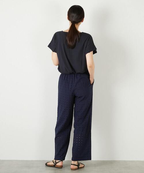 MELROSE claire(メルローズ クレール)の「【接触冷感加工タックデザインフレンチスリーブカットプル】(Tシャツ/カットソー・レディース・ライトグレー/ダークネイビー/イエロー・FREE)」の18枚目の写真
