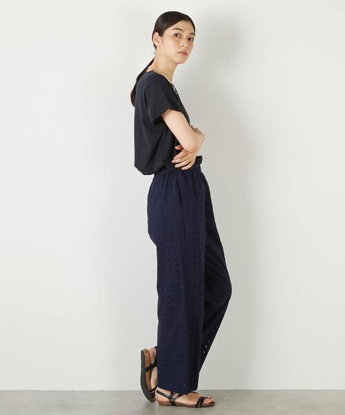 MELROSE claire(メルローズ クレール)の「【接触冷感加工タックデザインフレンチスリーブカットプル】(Tシャツ/カットソー・レディース・ライトグレー/ダークネイビー/イエロー・FREE)」の19枚目の写真