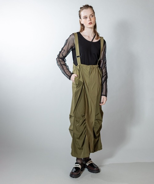 OSMOSIS(オズモーシス)の「サスペンダー付ミリタリースカート(ジャンパースカート・レディース・ベージュ/ブラック/カーキ・ONE SIZE)」の12枚目の写真