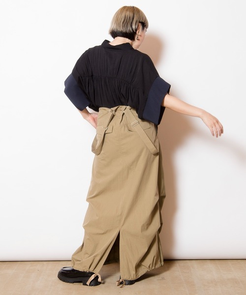 セール】サスペンダー付ミリタリースカート（ジャンパースカート 