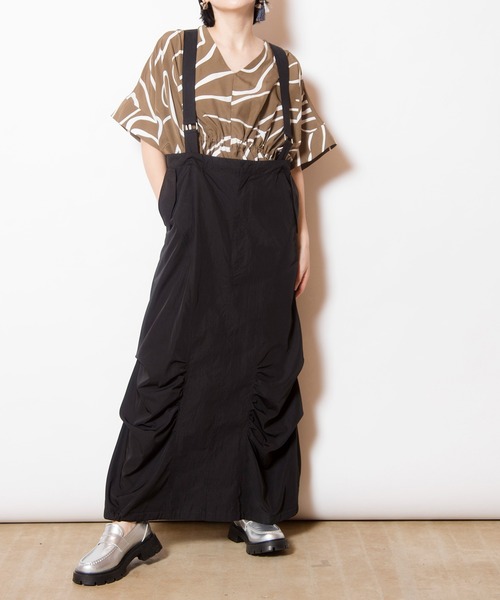 セール】サスペンダー付ミリタリースカート（ジャンパースカート 
