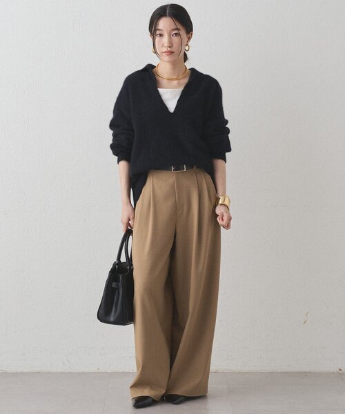 LOUNGEDRESS（ラウンジドレス）の「FURウールスキッパーニット（ニット/セーター・レディース・ピンク/ブラック/モカ・FREE）」の4枚目の写真