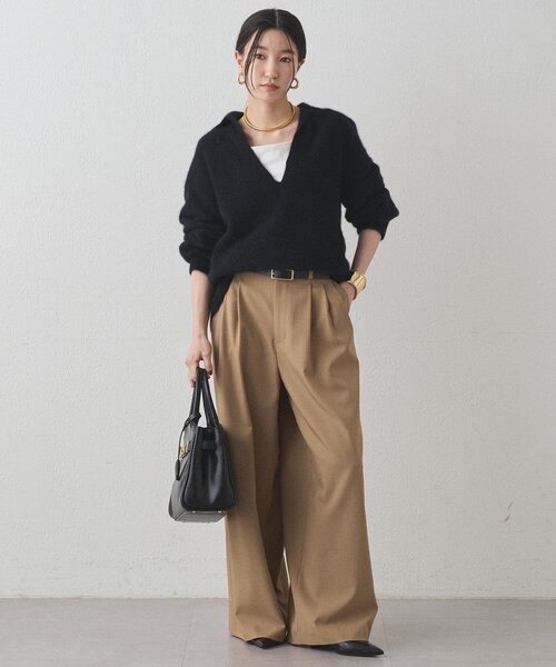 LOUNGEDRESS（ラウンジドレス）の「FURウールスキッパーニット（ニット/セーター・レディース・ピンク/ブラック/モカ・FREE）」の5枚目の写真