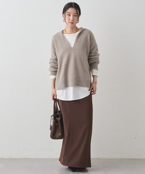 LOUNGEDRESS（ラウンジドレス）の「FURウールスキッパーニット（ニット/セーター・レディース・ピンク/ブラック/モカ・FREE）」の14枚目の写真