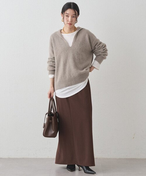 LOUNGEDRESS（ラウンジドレス）の「FURウールスキッパーニット（ニット/セーター・レディース・ピンク/ブラック/モカ・FREE）」の15枚目の写真