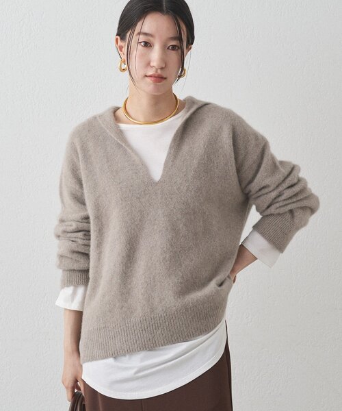 LOUNGEDRESS（ラウンジドレス）の「FURウールスキッパーニット（ニット/セーター・レディース・ピンク/ブラック/モカ・FREE）」の19枚目の写真