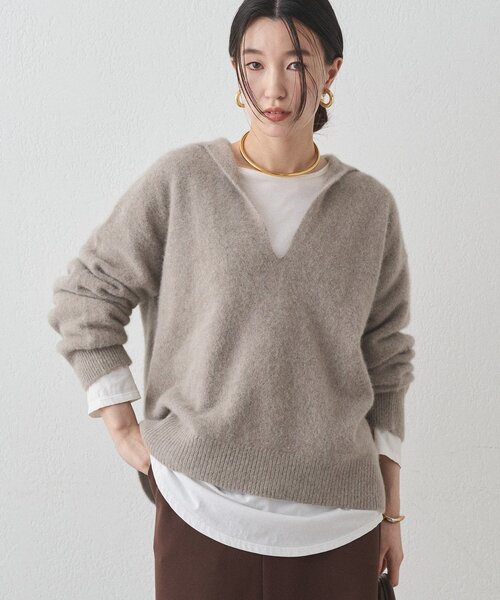 LOUNGEDRESS（ラウンジドレス）の「FURウールスキッパーニット（ニット/セーター・レディース・ピンク/ブラック/モカ・FREE）」の20枚目の写真