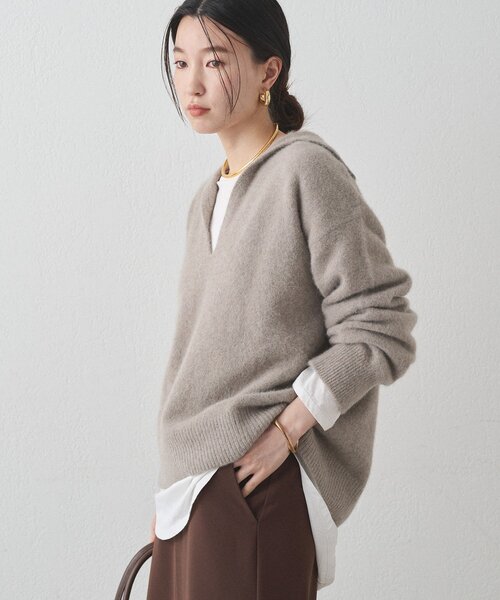 LOUNGEDRESS（ラウンジドレス）の「FURウールスキッパーニット（ニット/セーター・レディース・ピンク/ブラック/モカ・FREE）」の22枚目の写真