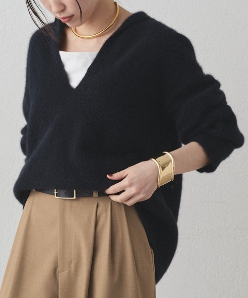 LOUNGEDRESS（ラウンジドレス）の「FURウールスキッパーニット（ニット/セーター・レディース・ピンク/ブラック/モカ・FREE）」の2枚目の写真