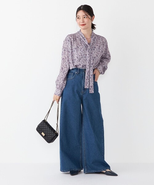 セール】SHIPS Colors:〈手洗い可能〉MULHOUSE ボウタイ ブラウス