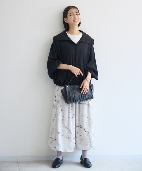 KATHARINE ROSS（キャサリンロス）の「【KATHARINE ROSS】ドビーストライプブルゾン（ブルゾン・レディース・ブラック/オフホワイト・MEDIUM）」の3枚目の写真