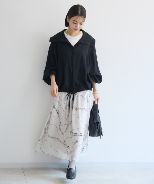 KATHARINE ROSS（キャサリンロス）の「【KATHARINE ROSS】ドビーストライプブルゾン（ブルゾン・レディース・ブラック/オフホワイト・MEDIUM）」の4枚目の写真