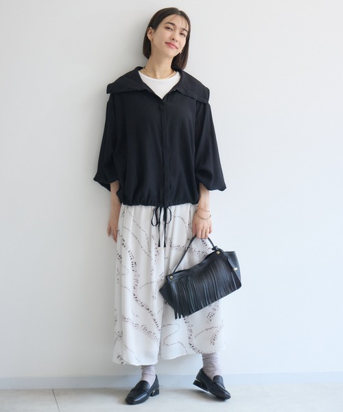 KATHARINE ROSS（キャサリンロス）の「【KATHARINE ROSS】ドビーストライプブルゾン（ブルゾン・レディース・ブラック/オフホワイト・MEDIUM）」の5枚目の写真