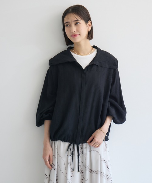 KATHARINE ROSS（キャサリンロス）の「【KATHARINE ROSS】ドビーストライプブルゾン（ブルゾン・レディース・ブラック/オフホワイト・MEDIUM）」の6枚目の写真