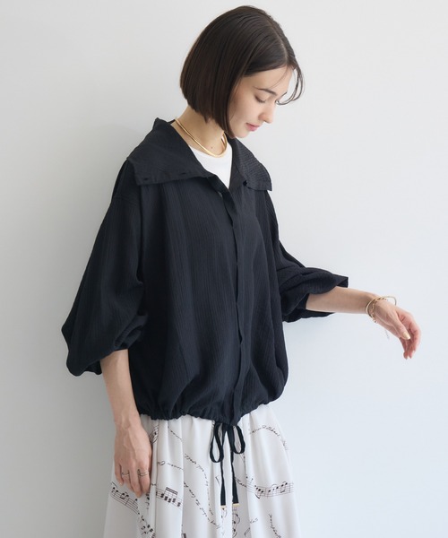 KATHARINE ROSS（キャサリンロス）の「【KATHARINE ROSS】ドビーストライプブルゾン（ブルゾン・レディース・ブラック/オフホワイト・MEDIUM）」の7枚目の写真