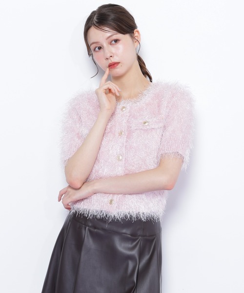 JILL by JILL STUART（ジルバイジルスチュアート）の「◇ラメフェザーニットジャケット（ニット/セーター・レディース・ブルー/ピンク/グリーン/ブラウン・FREE）」の16枚目の写真