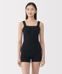 無印良品（ムジルシリョウヒン）の「婦人　コットン混もこもこニットブラタンクトップ　ケーブル柄（インナーウェア/肌着）」