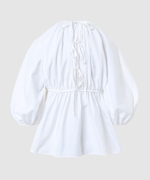 CECILIE BAHNSEN（セシリー バンセン）の「TOP WITH PUFF SLEEVES AND BOW CLOSURE AT BACK（シャツ/ブラウス・レディース・ホワイト・6/4）」の7枚目の写真