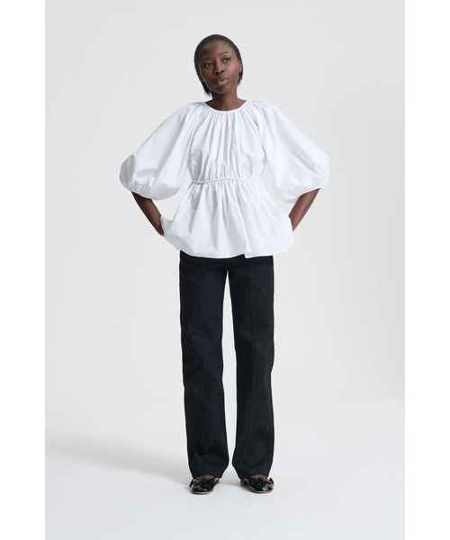 CECILIE BAHNSEN（セシリー バンセン）の「TOP WITH PUFF SLEEVES AND BOW CLOSURE AT BACK（シャツ/ブラウス・レディース・ホワイト・6/4）」の2枚目の写真