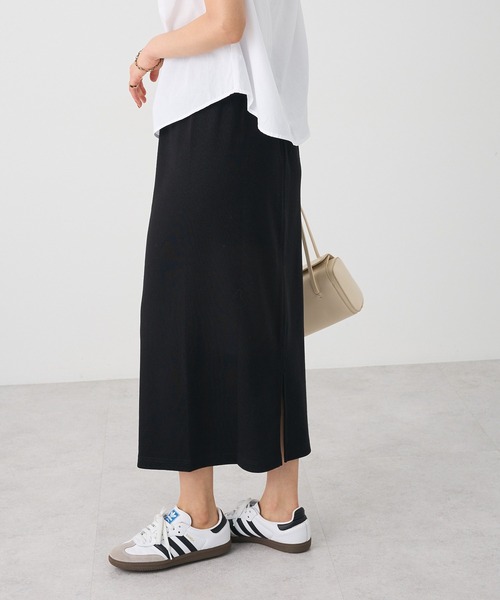 CRAFT STANDARD BOUTIQUE（クラフトスタンダードブティック）の「リブロングスカート（スカート・レディース・ブラウン/グリーン/ベージュ/ブラック・M/L）」の6枚目の写真