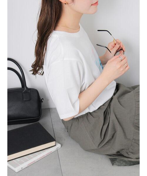 ehka sopo(エヘカソポ)の「ニュアンスフォトTシャツ(Tシャツ/カットソー・レディース・オフホワイト/グレー/ブラック・F)」の16枚目の写真