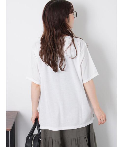 ehka sopo(エヘカソポ)の「ニュアンスフォトTシャツ(Tシャツ/カットソー・レディース・オフホワイト/グレー/ブラック・F)」の18枚目の写真