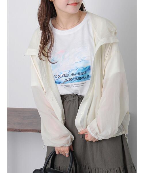 ehka sopo(エヘカソポ)の「ニュアンスフォトTシャツ(Tシャツ/カットソー・レディース・オフホワイト/グレー/ブラック・F)」の19枚目の写真