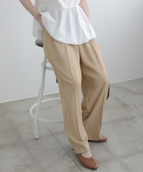 SUNFLOWER EIGHT(サンフラワーエイト)の「ダブルタックワイドパンツ(その他パンツ・レディース・グレー/アイボリー/ベージュ/ブラック・M/L/S)」の4枚目の写真