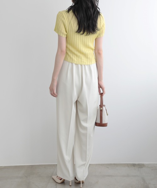 SUNFLOWER EIGHT(サンフラワーエイト)の「ダブルタックワイドパンツ(その他パンツ・レディース・グレー/アイボリー/ベージュ/ブラック・M/L/S)」の10枚目の写真