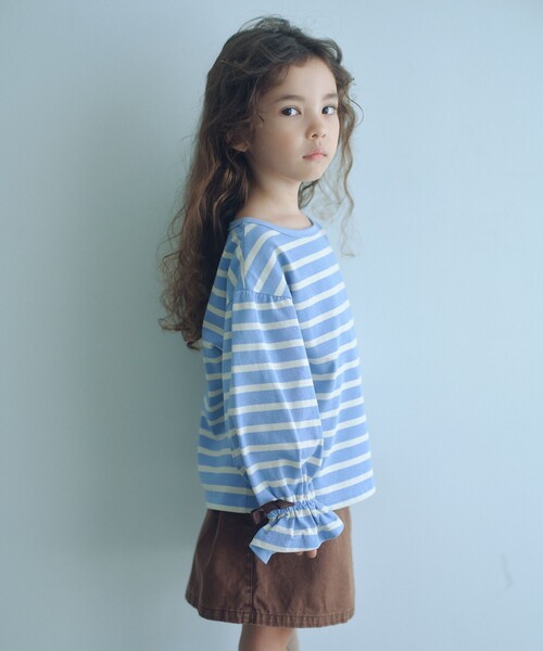 green label relaxing(グリーンレーベルリラクシング)の「ボーダー キャンディスリーブ Tシャツ / キッズ 100cm-160㎝◎(Tシャツ/カットソー・キッズ・ライトブルー/ライトピンク・150cm/160cm/130cm/120cm/140cm/110cm/100cm)」の1枚目の写真