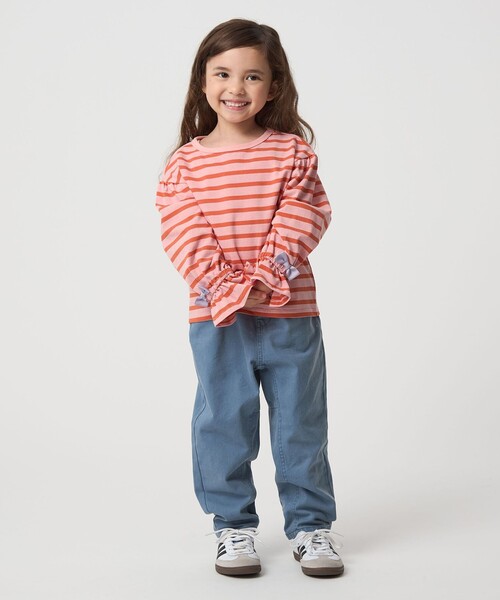 green label relaxing(グリーンレーベルリラクシング)の「ボーダー キャンディスリーブ Tシャツ / キッズ 100cm-160㎝◎(Tシャツ/カットソー・キッズ・ライトブルー/ライトピンク・150cm/160cm/130cm/120cm/140cm/110cm/100cm)」の5枚目の写真