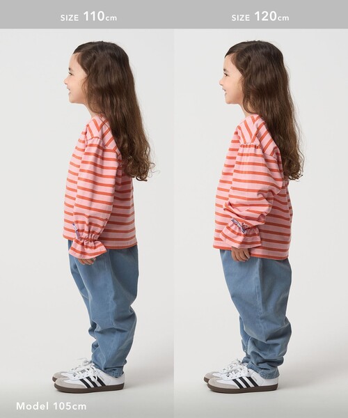 green label relaxing(グリーンレーベルリラクシング)の「ボーダー キャンディスリーブ Tシャツ / キッズ 100cm-160㎝◎(Tシャツ/カットソー・キッズ・ライトブルー/ライトピンク・150cm/160cm/130cm/120cm/140cm/110cm/100cm)」の7枚目の写真