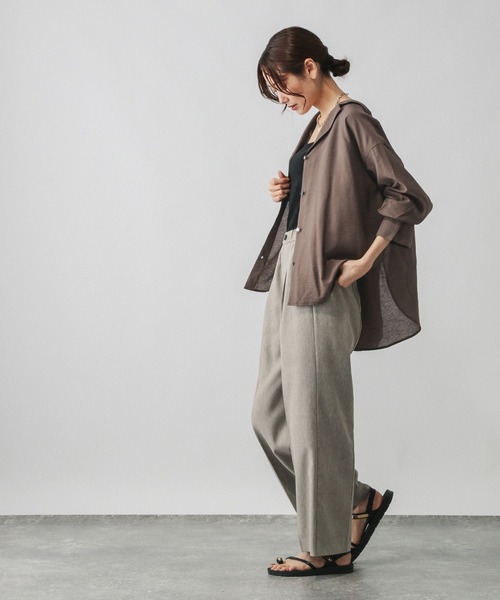 GLOBAL WORK(グローバルワーク)の「シャツジャケット/577701(シャツ/ブラウス・レディース・オフホワイト/ブラック/ブラウン・LARGE/MEDIUM)」の14枚目の写真