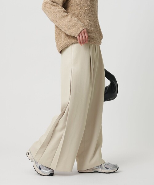 セール】ポリエステル プリーツワイドパンツ（その他パンツ